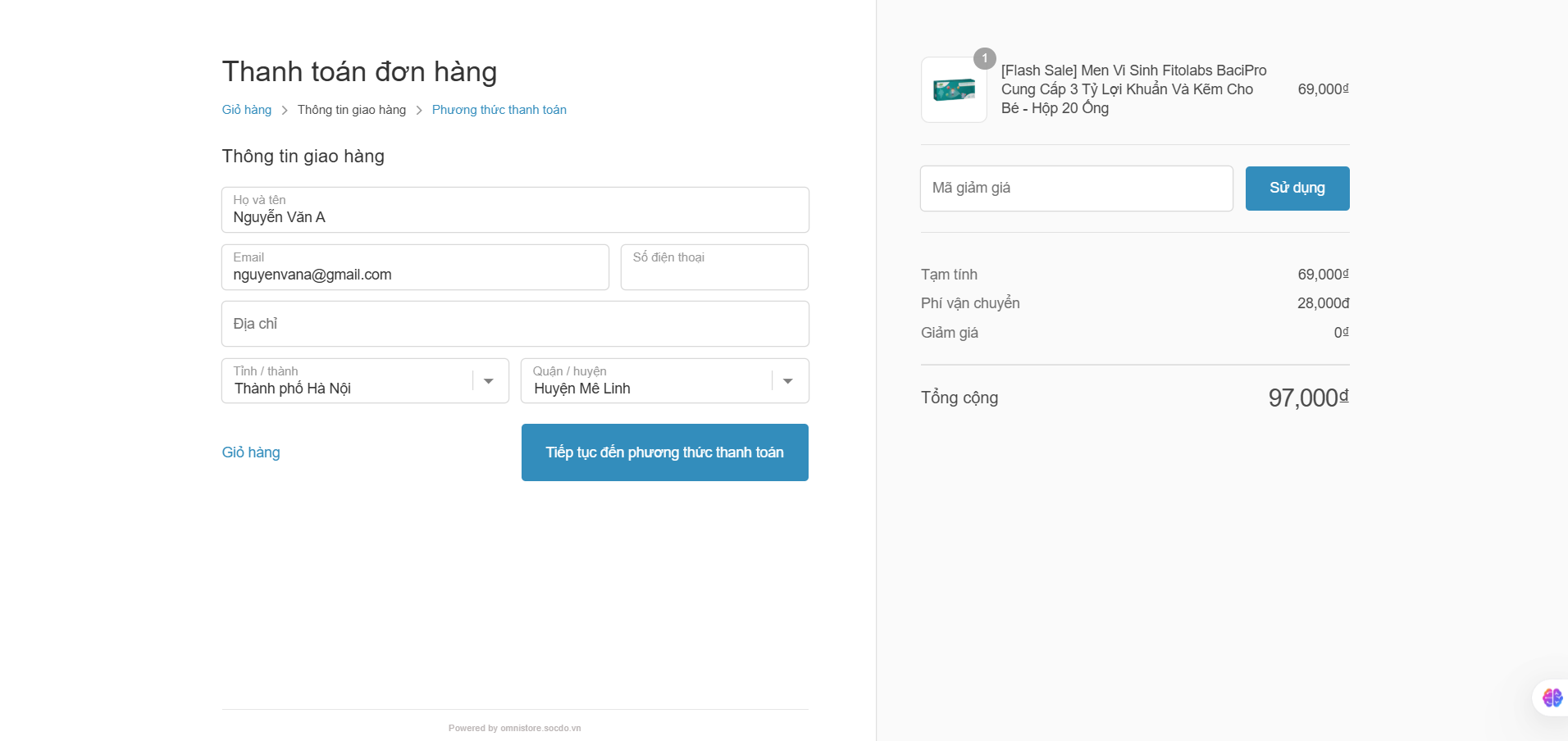 Hướng dẫn mua hàng bước 5