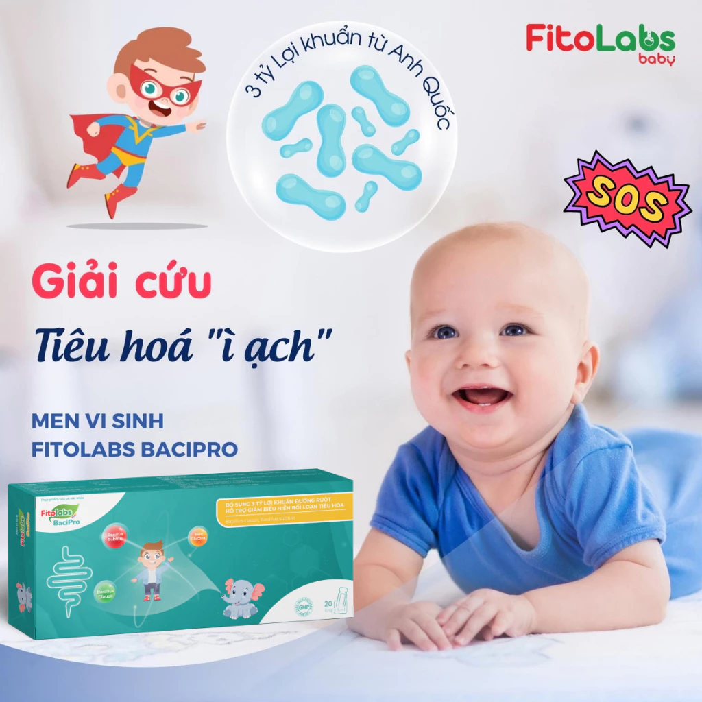 Men vi sinh Fitolabs BaciPro, cứu tinh cho bé