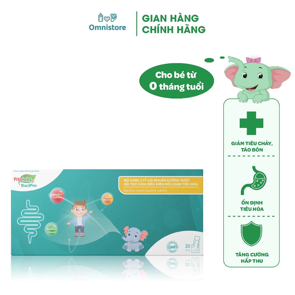 Men vi sinh Fitolabs BaciPro chính hãng, chất lượng - Hộp 20 ống