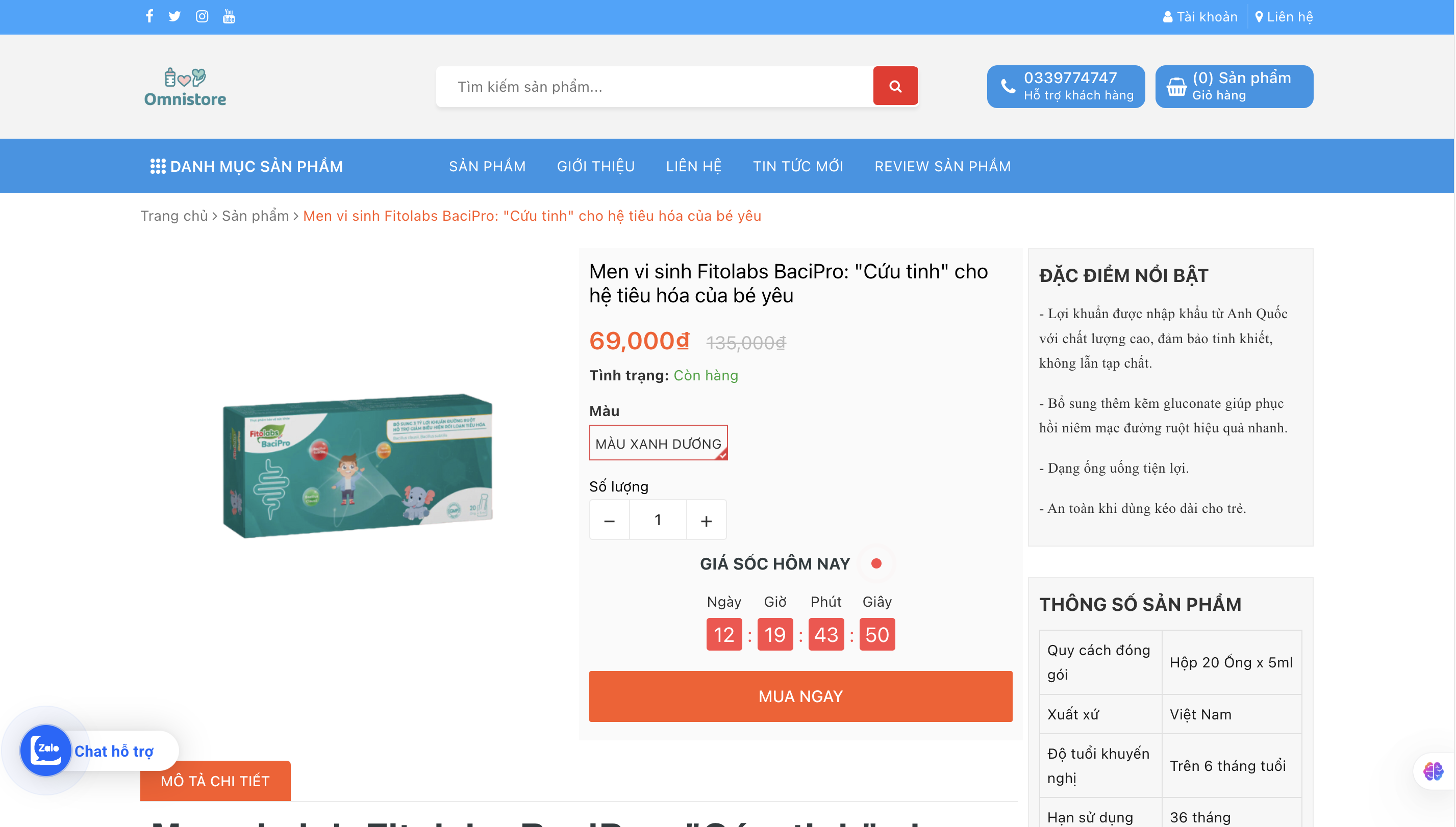 Mua ngay men vi sinh fitolabs bacipro tại OmniStore